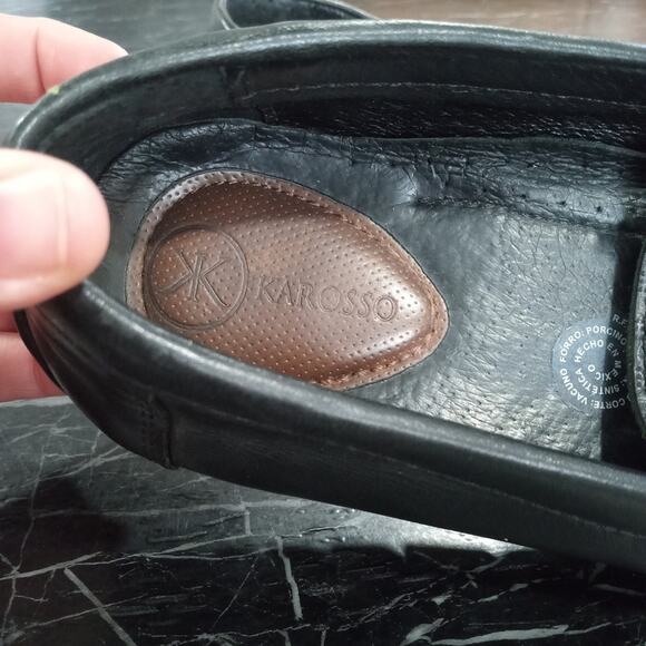 [H292] Karosso Black Genuine Leather Moccasin Driver/Loafers, Size 26 - Picture 6 of 8